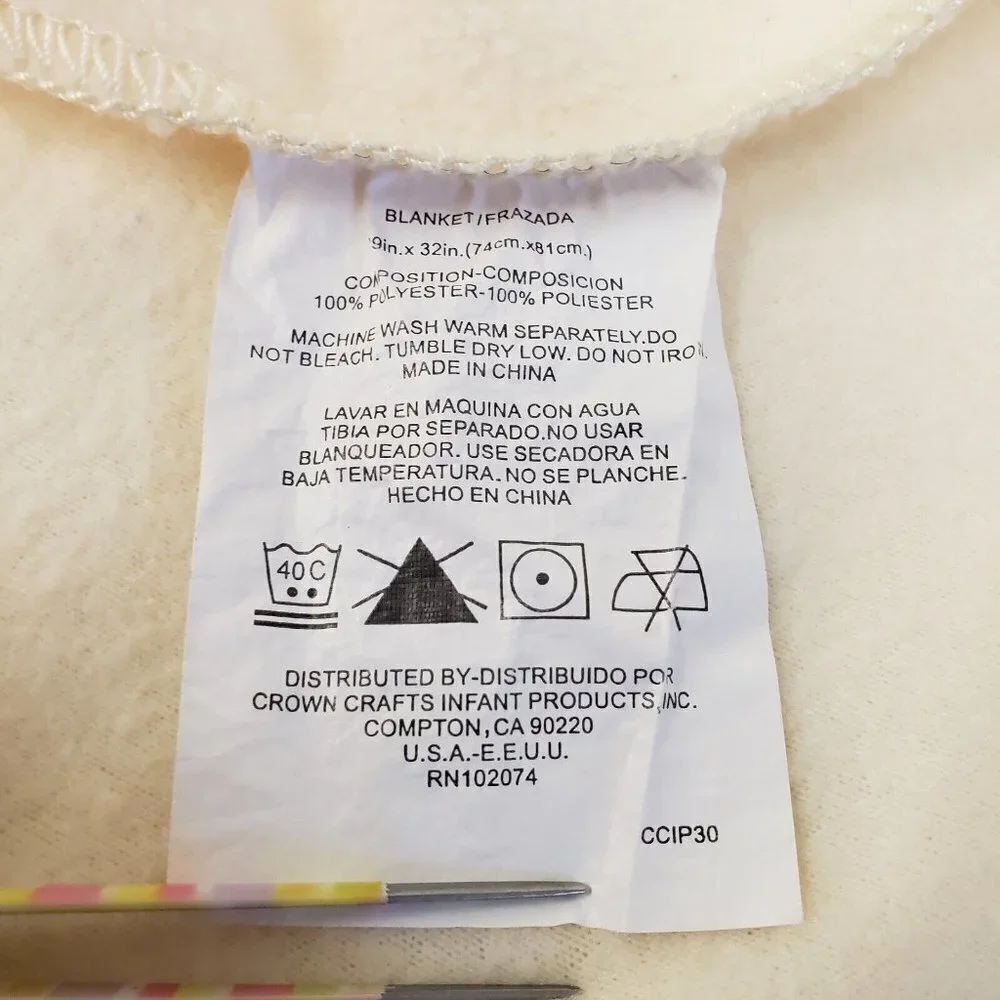 Crown Crafts Infant 28.5x31 Wish Upon a Star Moon Baby Blanket